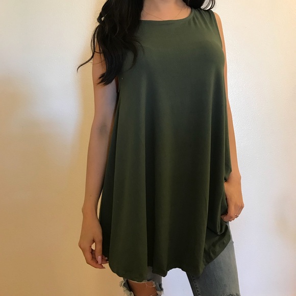 Olive Sleeveless Tunic - Picture 2 of 7